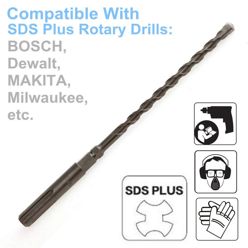 DRILLFORCE 36PC, 3/16" x 7" with 1/4" SDS Plus Hex Rotary Hammer Drill Bits for Concrete Screw, Rotary Drill Bit 3/16, SDS Plus Bits (3/16 x 7,36) - Image 4